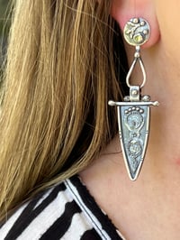 Image 4 of Evergreen ~ Sterling Silver & Peridot Convertible Earrings! 2 Earrings in 1!