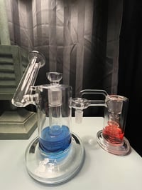 Image 5 of Dual Matrix Sidecar Bong Hookahs Birdcage Perc Dab Rig With Ash Catcher Joint Size 18.8mm