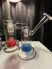 Image 4 of Dual Matrix Sidecar Bong Hookahs Birdcage Perc Dab Rig With Ash Catcher Joint Size 18.8mm