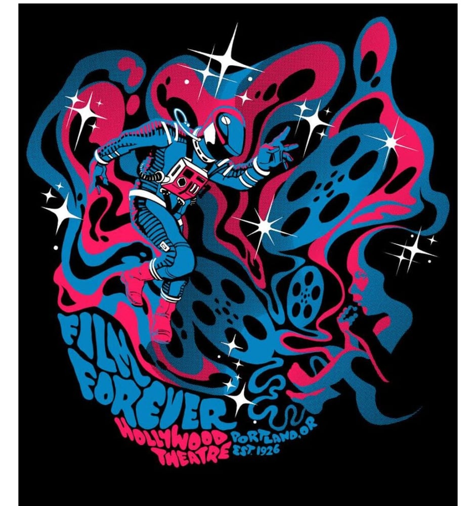 Image of Film Forever Astronaut T-Shirt (Blue & Pink)