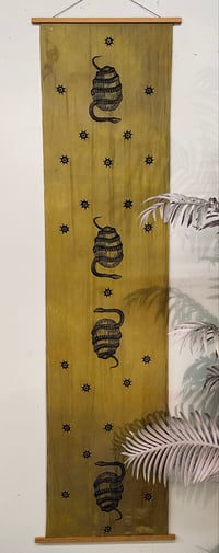 Image 1 of Orphic Egg Wall Hanging / Table Runner / Scarf •Chartreuse