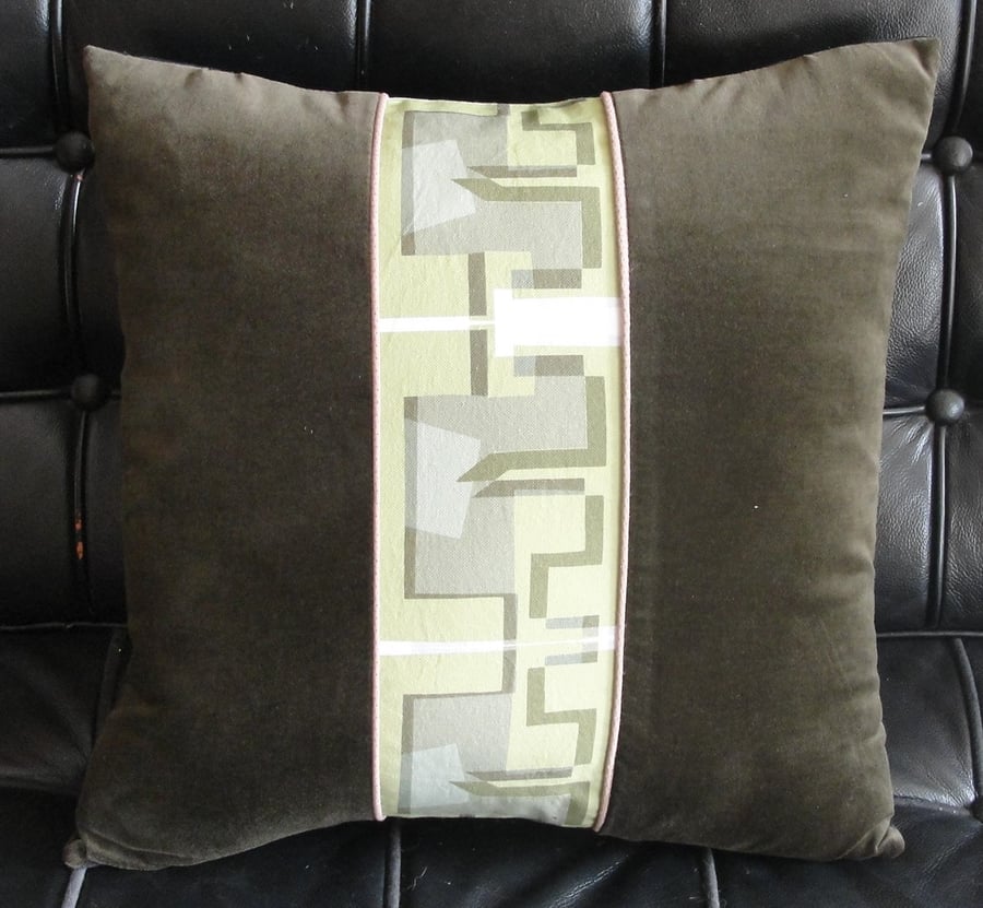 Image of Vertical Integrity velvet cushion