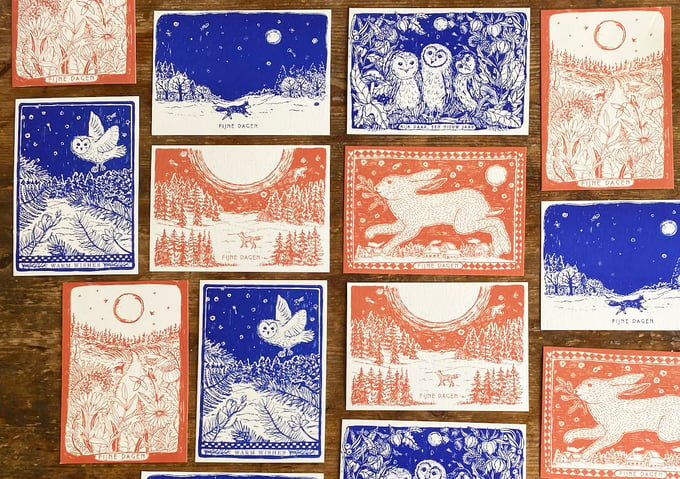 Image of Pakketje 8 Kerstkaarten met enveloppen / Package Christmas cards