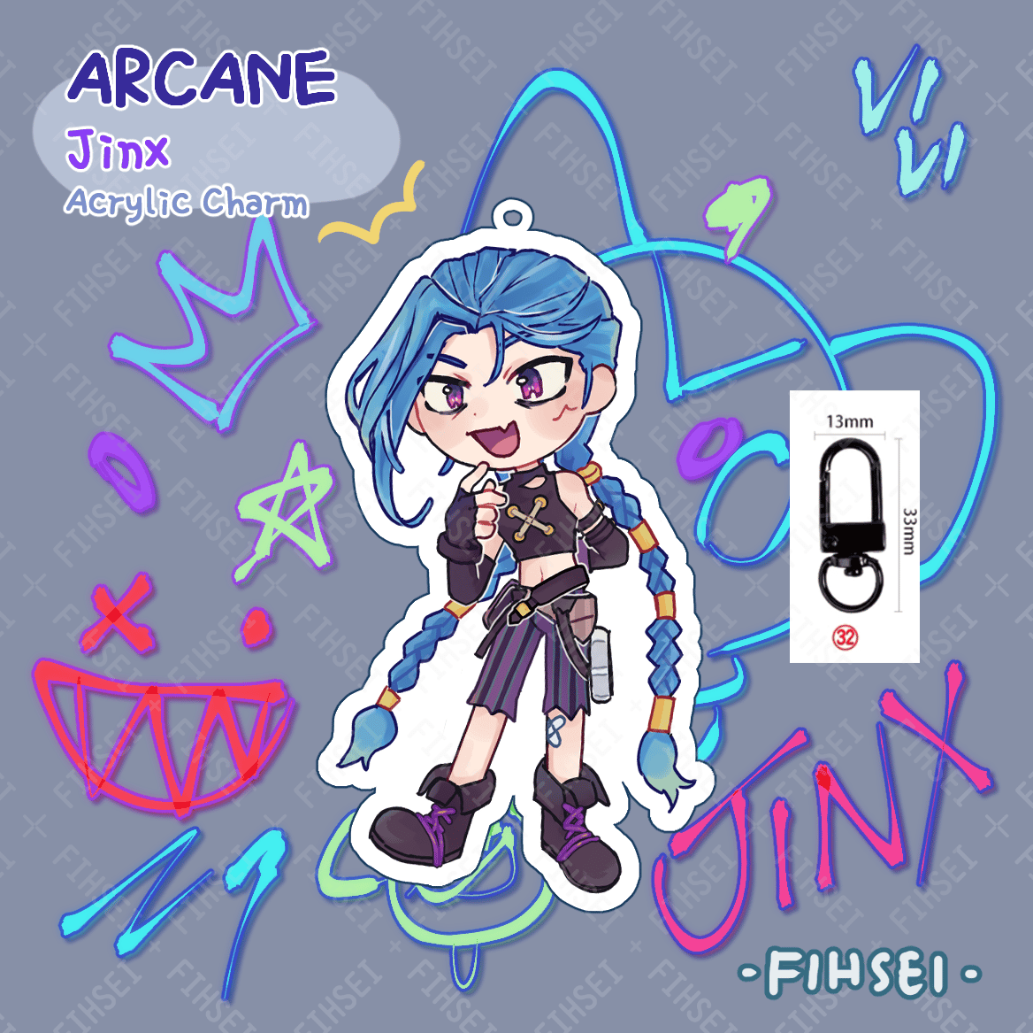 Arcane Jinx Acrylic Charm | Fihsei