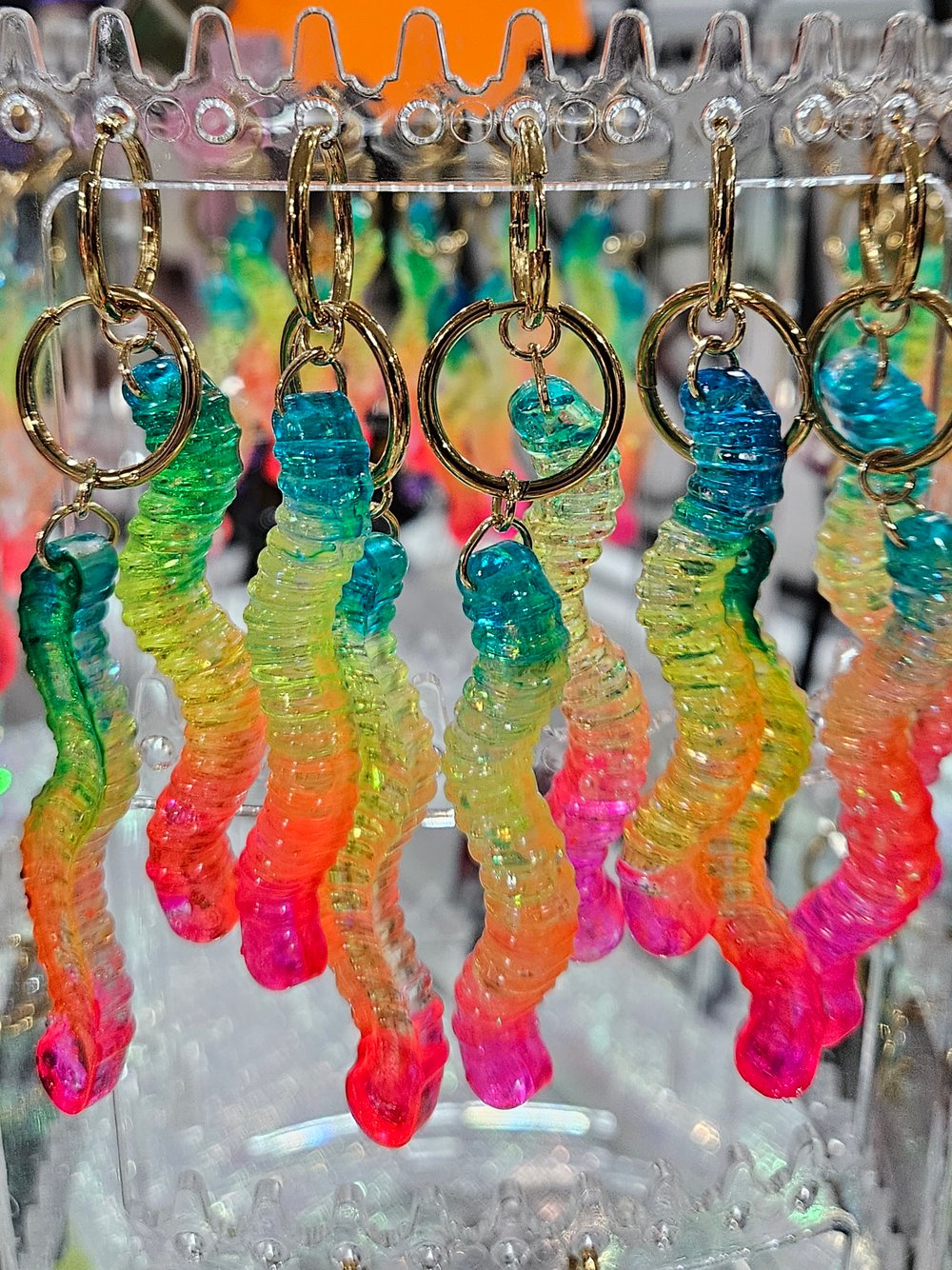 Image of Rainbow Gummyworm Earrings