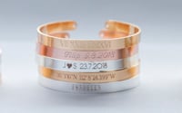 Customized engraved bracelet, personalized message on a gold, silver or rose gold plated bracelet