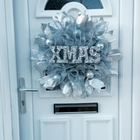 Image 4 of Silver Xmas Wreath, Wall Decor, Silver Door Wreath