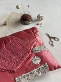 Image 4 of Pink Silk Embroidered Cushion