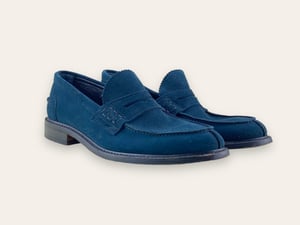 Image of Penny loafer blue suede VINTAGE by Berwick 1707