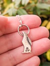 Celtic Hare recycled silver pendant 