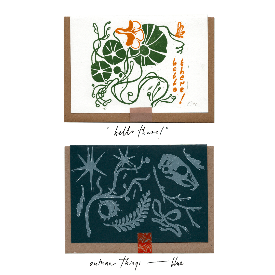 Image of hand printed cards