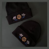 Image 1 of š¤ Black Floral Beanie š¤