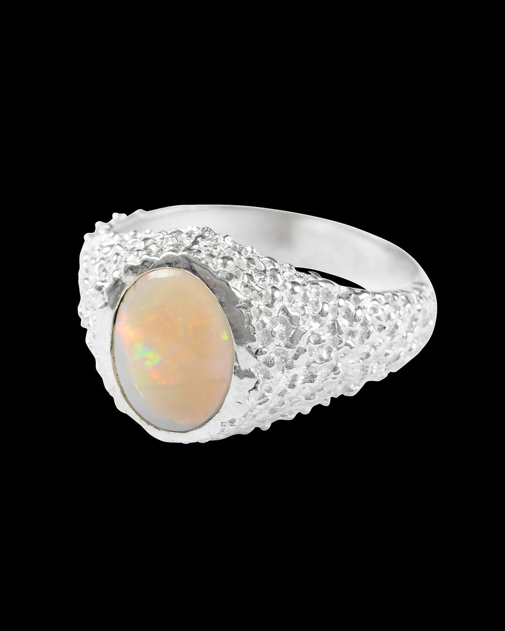 Image of WHITE OPAL ORE RING