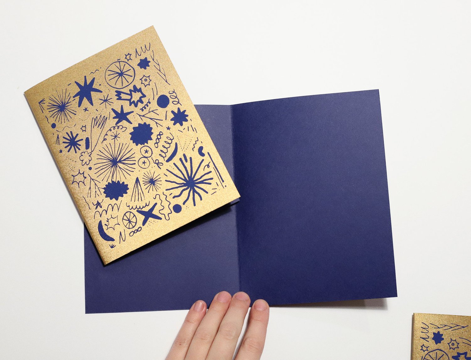 Image of GOLD AND BLUE WISH CARD