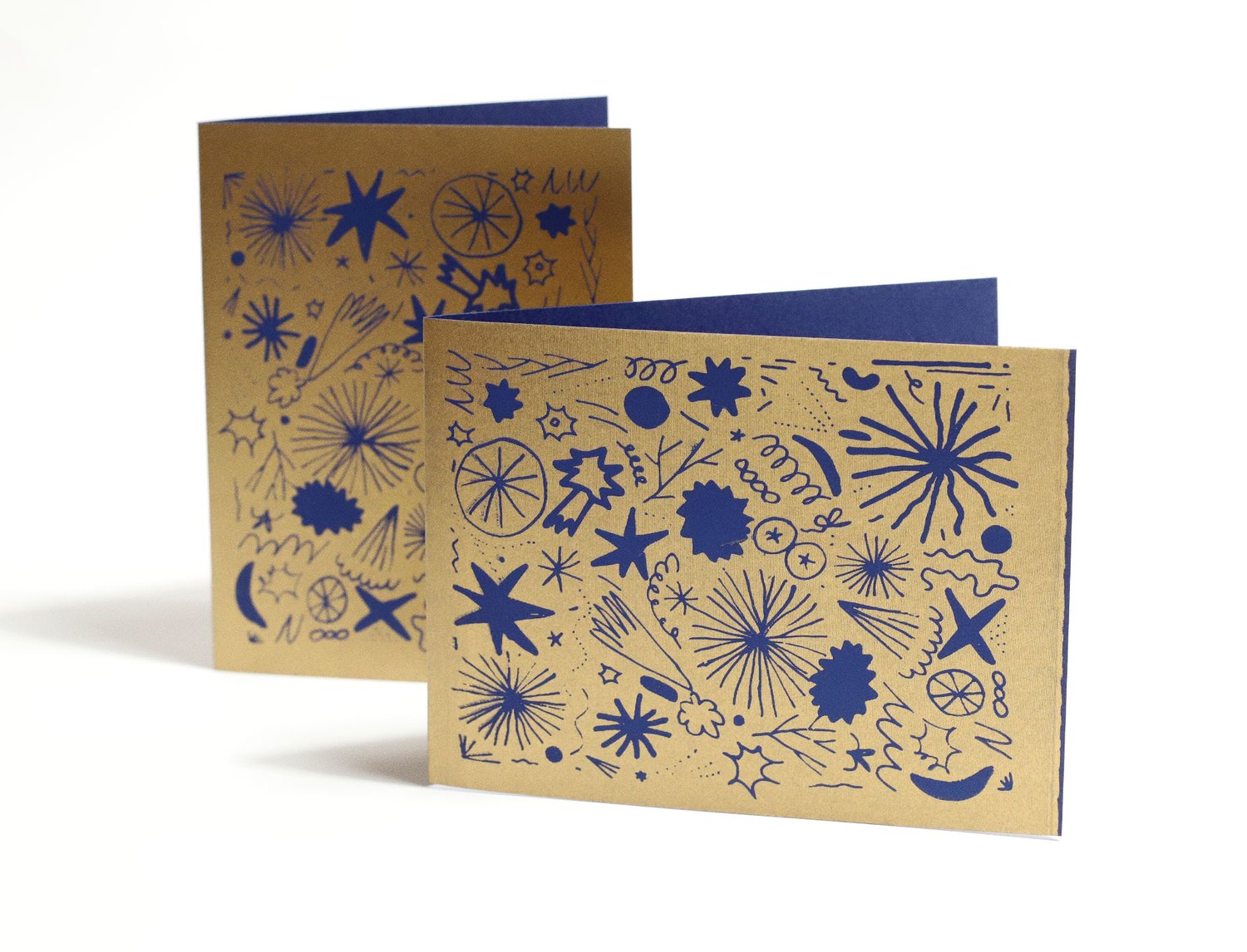 Image of GOLD AND BLUE WISH CARD