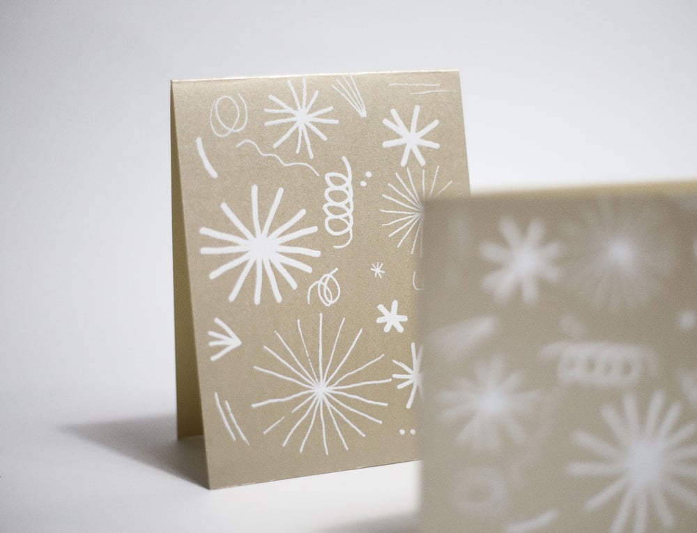 Image of WHITE STARS WISH CARD