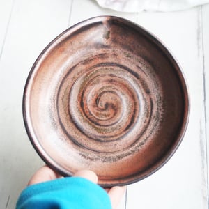Image of Large Spoon Rest in Copper Metalic Glaze, Cooking Station Dish, Made in USA