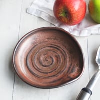 Image 3 of Large Spoon Rest in Copper Metalic Glaze, Cooking Station Dish, Made in USA