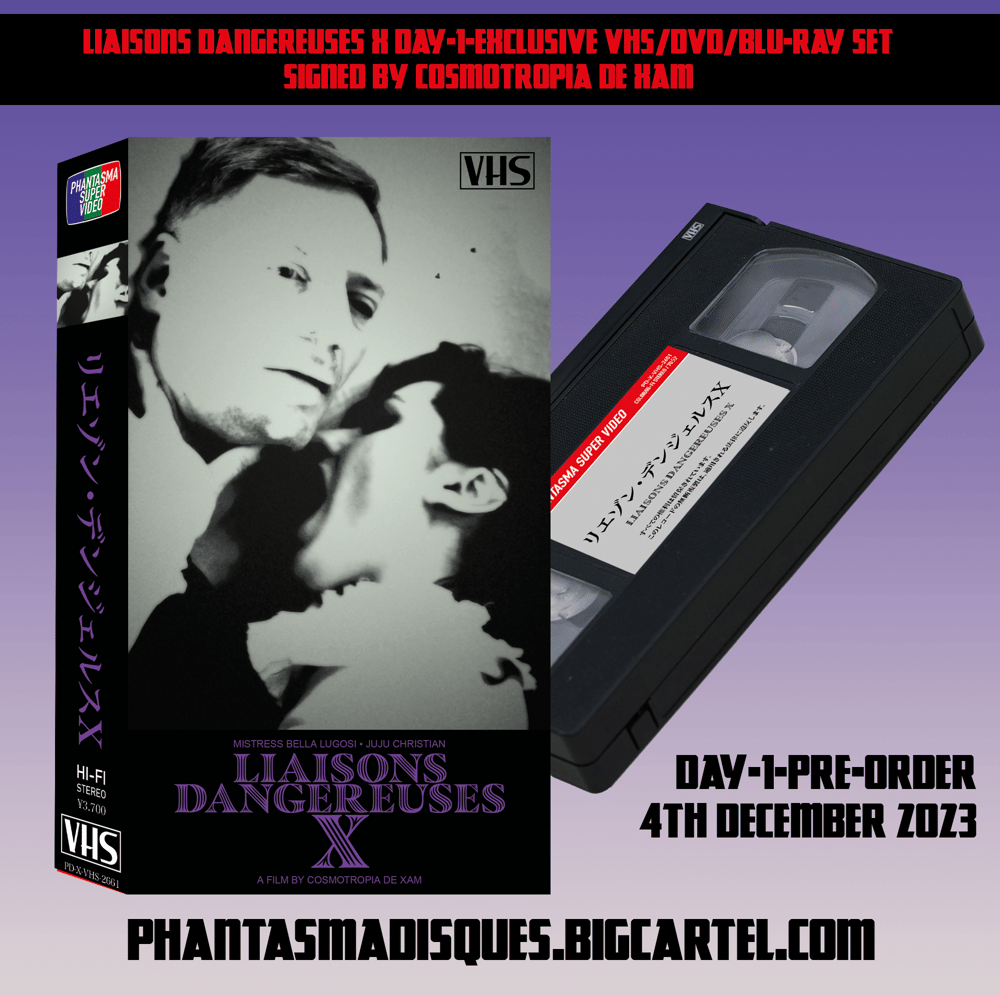Image of DAY-1 EXCLUSIVE LIAISONS DANGEREUSES X VHS + BLU-RAY-R + DVD SET SIGNED AND STAMPED