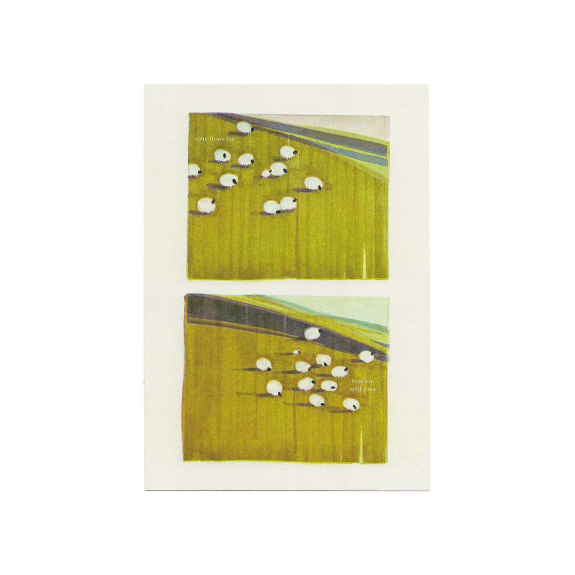 Image of sheep field risograph print