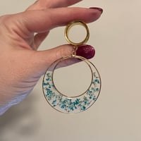 Pressed Flower Hoop Tunnel Dangles (sizes 4g-2”)