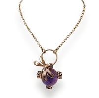 Image 2 of Purple dragonfly necklace, Art Nouveau insect dragonfly jewelry