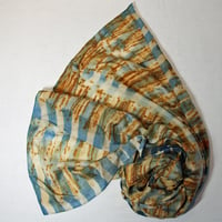 Image 1 of Elemental - Rust and Indigo silk scarf