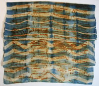Image 3 of Elemental - Rust and Indigo silk scarf