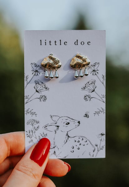Image of Raindrop Cloud Studs