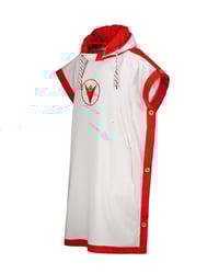 Image 1 of Towel Poncho: Red and White 