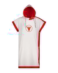 Image 2 of Towel Poncho: Red and White 