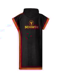 Image 2 of Towel Poncho: Red and Black