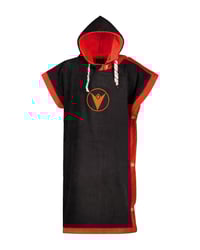 Image 3 of Towel Poncho: Red and Black