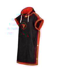 Image 1 of Towel Poncho: Red and Black