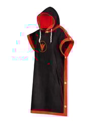 Image 4 of Towel Poncho: Red and Black
