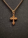 Small Solid Copper Orthodox Cross Necklace