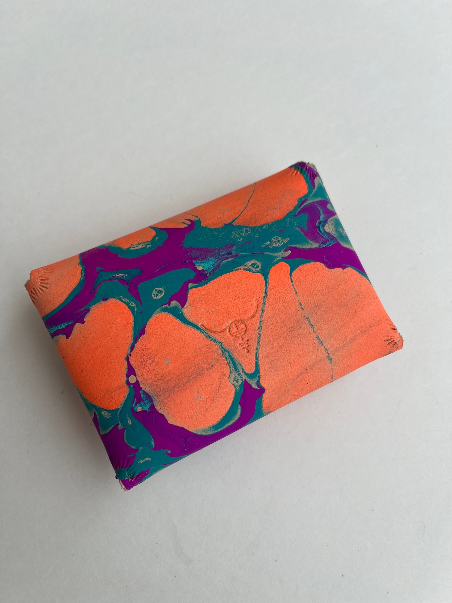 Image of Orange/Purple Marbled “No Stitch” Card Wallet 