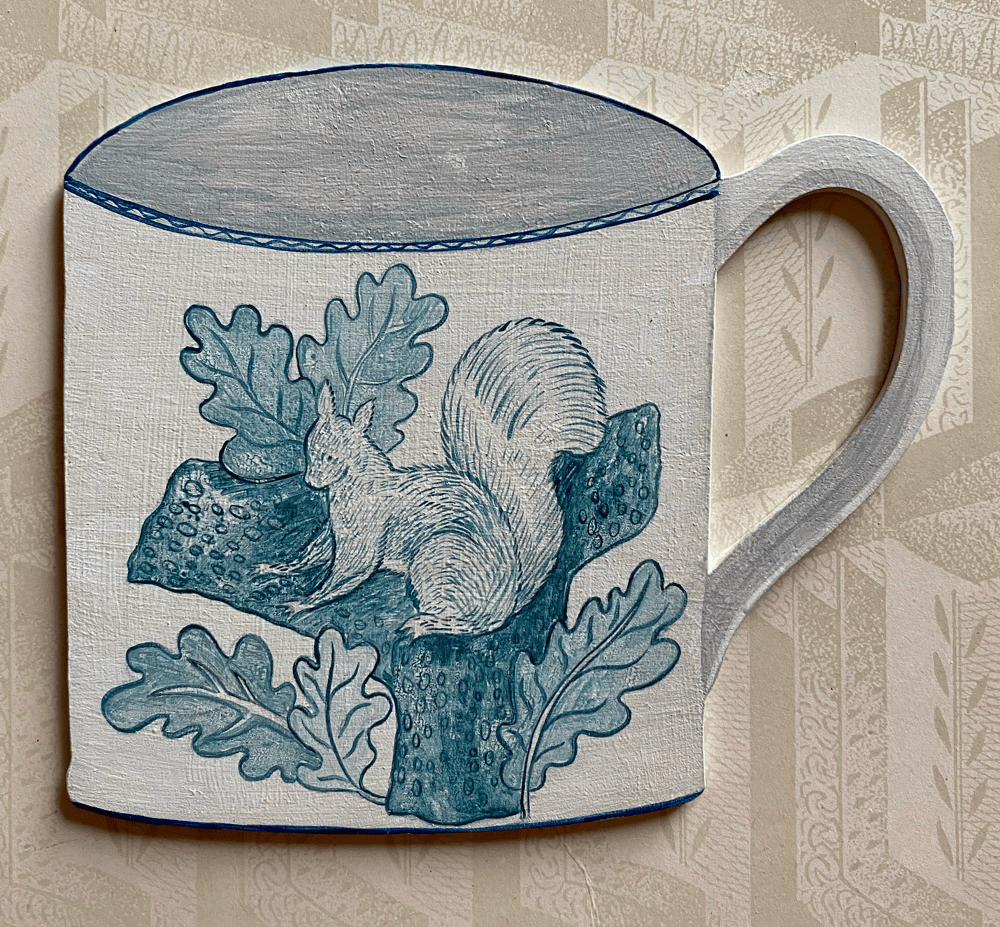 Image of Wooden painted cutout cup: Squirrel