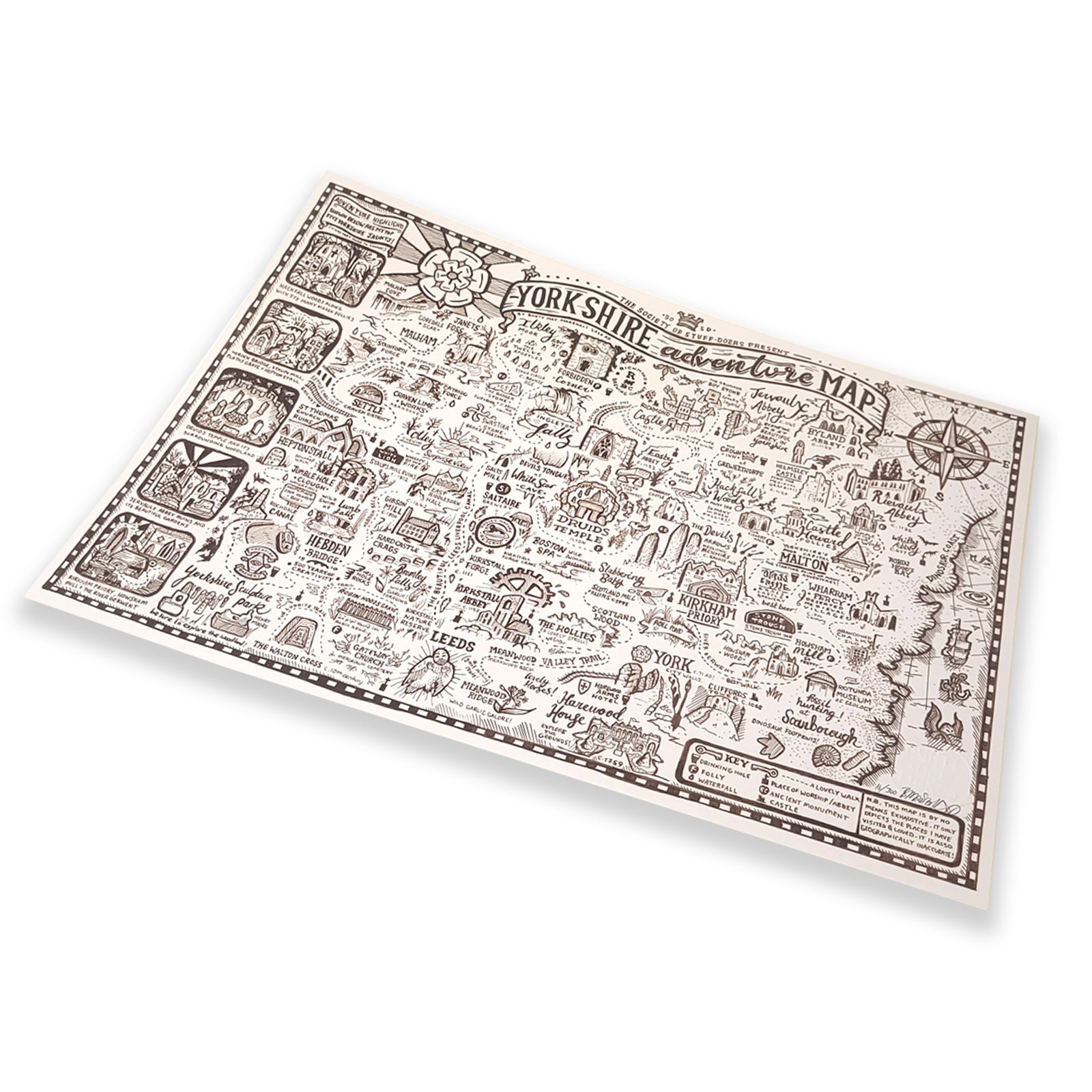 歴史学習　マインドマップボード　ペリー来航以降＆欧米 YORKSHIRE ADVENTURE MAP ART PRINT A3 | BUNTY MAY MAKES