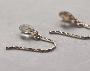 Image of 9ct gold Smokey quartz drop earrings