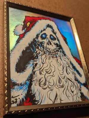 Image of DEATH/HOGFATHER - Holofoil original framed painting