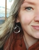 Oak leaf hoop earrings 