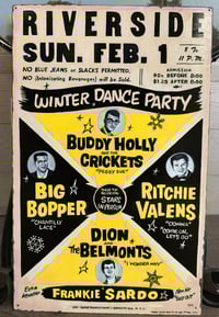 Image 1 of Winter Dance Party Poster featuring Buddy Holly, Ritchie Valens, and The Big Bopper