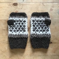 Image 2 of Handspun & Handknit Squirrel Gloves - Elder - Small