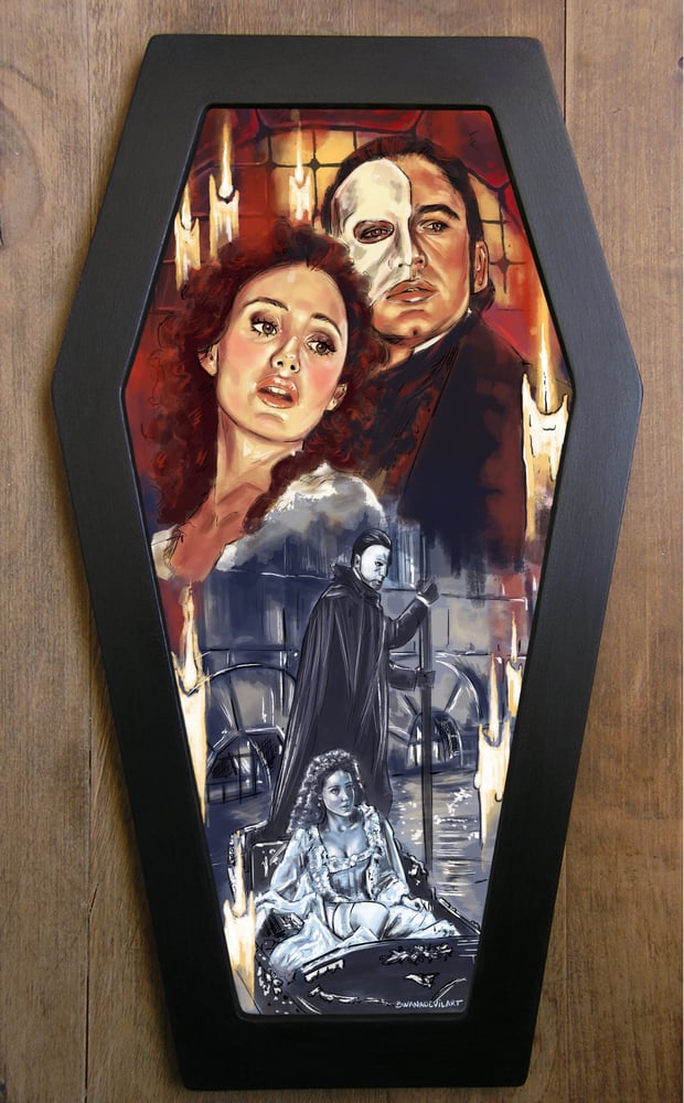 Image of LIMITED EDITION THE PHANTOM OF THE OPERA COFFIN FRAMED ART(FREE SHIPPING!)