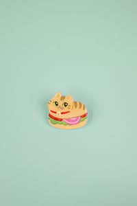 Image 1 of Handmade Cat loaf Pin - Baguette sandwich