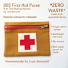 NEW! First Aid Purse with appliqué red cross, made with upcycled fabrics. Eco Gift.