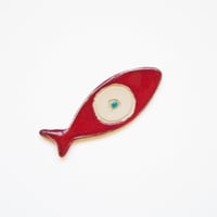 Image 1 of Fish-eye ceramic brooch #44