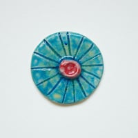 Image 2 of Round Button ceramic brooch #120