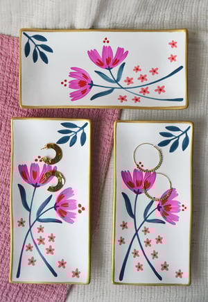 Image of BANDEJA GRANDE FLORES FUCSIAS